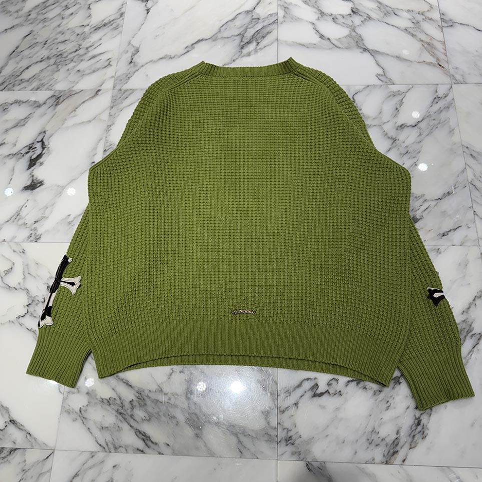 CHROME HEARTS YNOT Unborn Calf Cross Patch Cashmere Knit Sweater Size M クロムハーツ ワイノット ハラコクロスパッチ カシミヤ ニットセーター サイズM